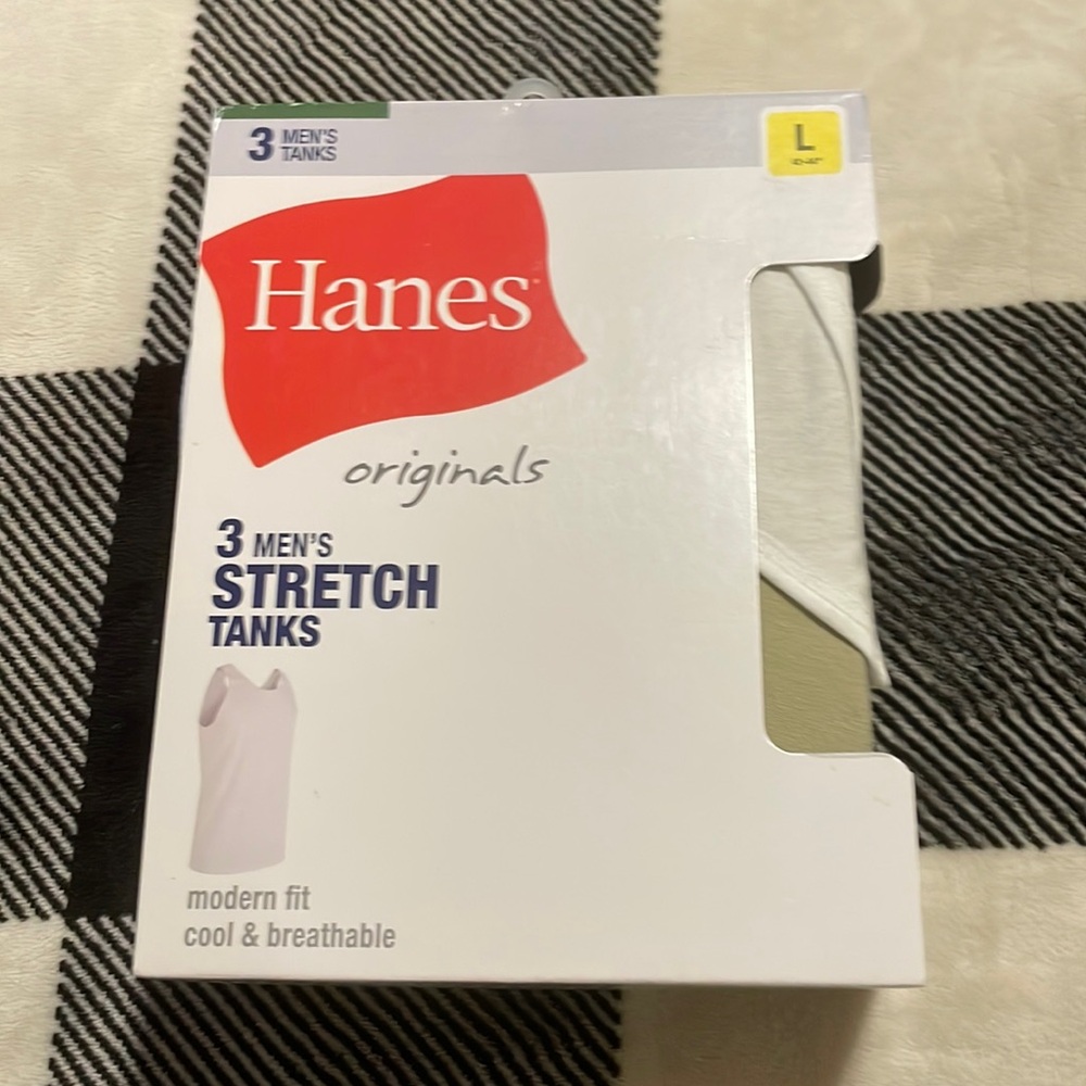 Hanes Brand New Tanks 3 Pack Size L Chest Size 42-44